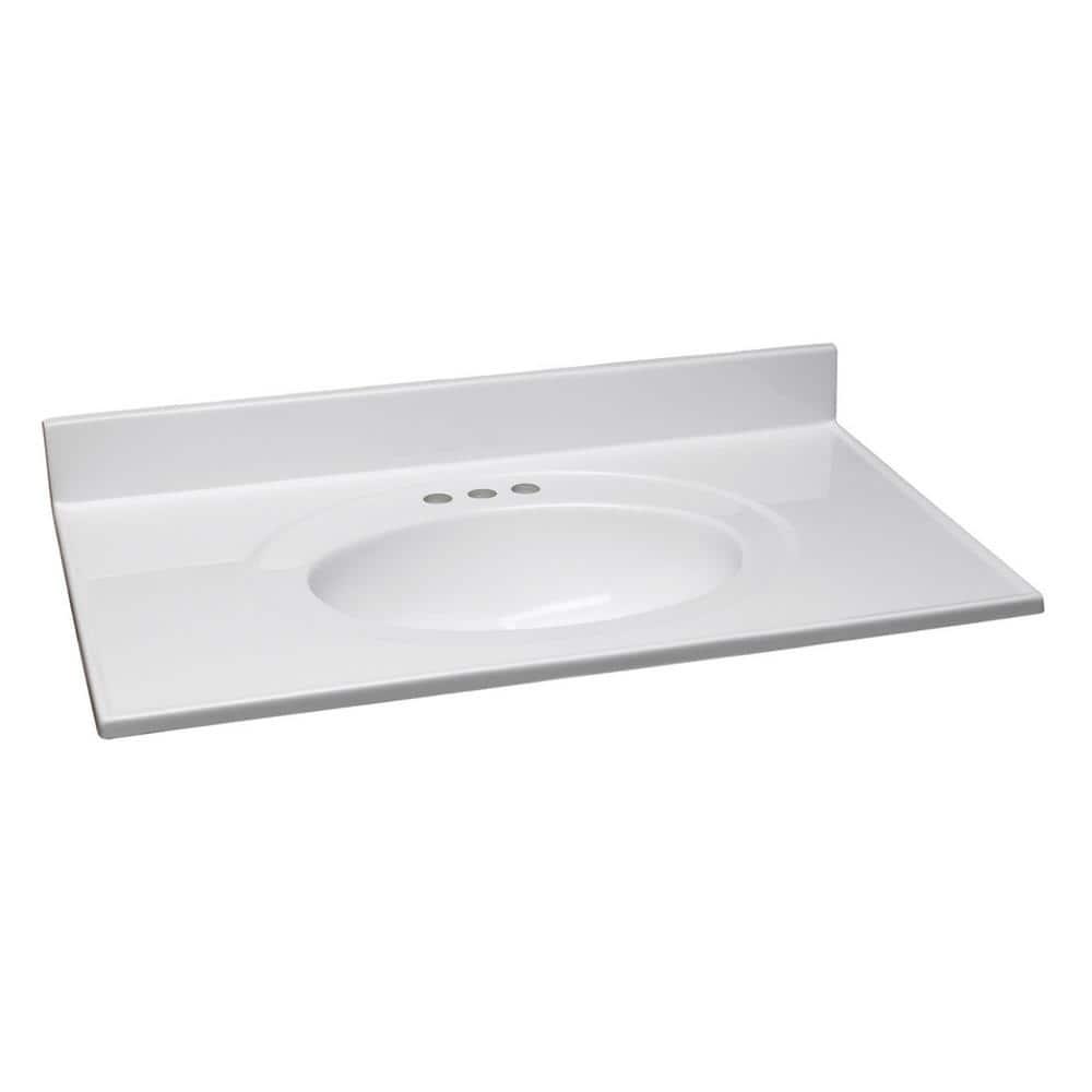 Design House 49 in Cultured Marble Vanity Top with Solid White Basin