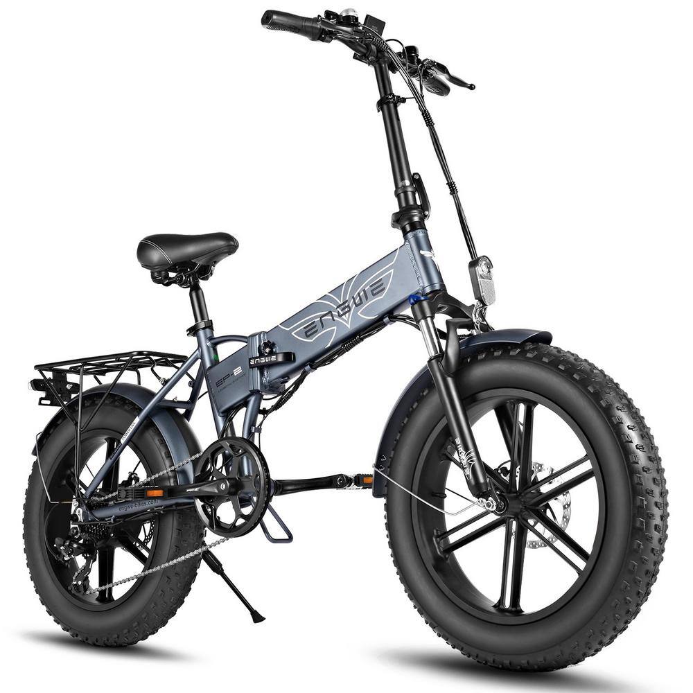 Zeus  Ruta 20 in. 750W Grey Folding Electric Bike Fat Tire 48V 13Ah Lithium Removable Battery for Adults BCFG-29