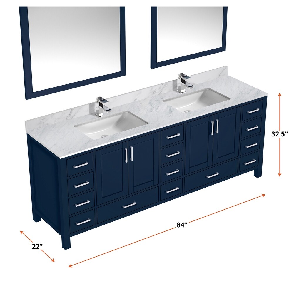 Jacques 84 in. W x 22 in. D Navy Blue Double Bath Vanity