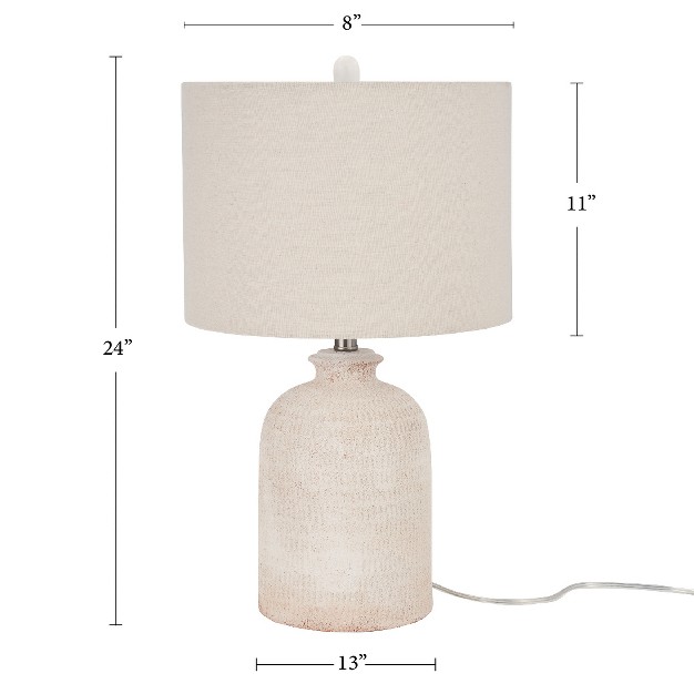 White Textured Terracotta Table Lamp Nourison