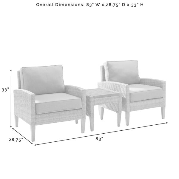 Capella 3Pc Outdoor Wicker Chair Set