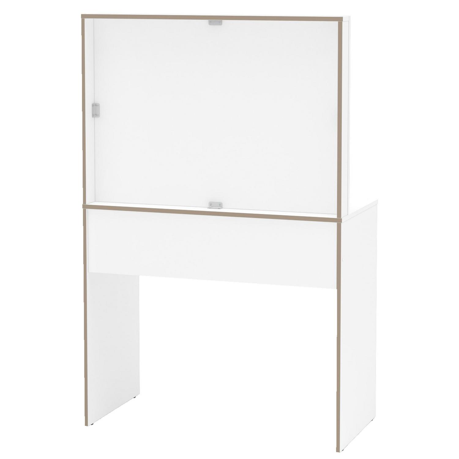 Polifurniture Virginia Modern Vanity Desk， White Finish