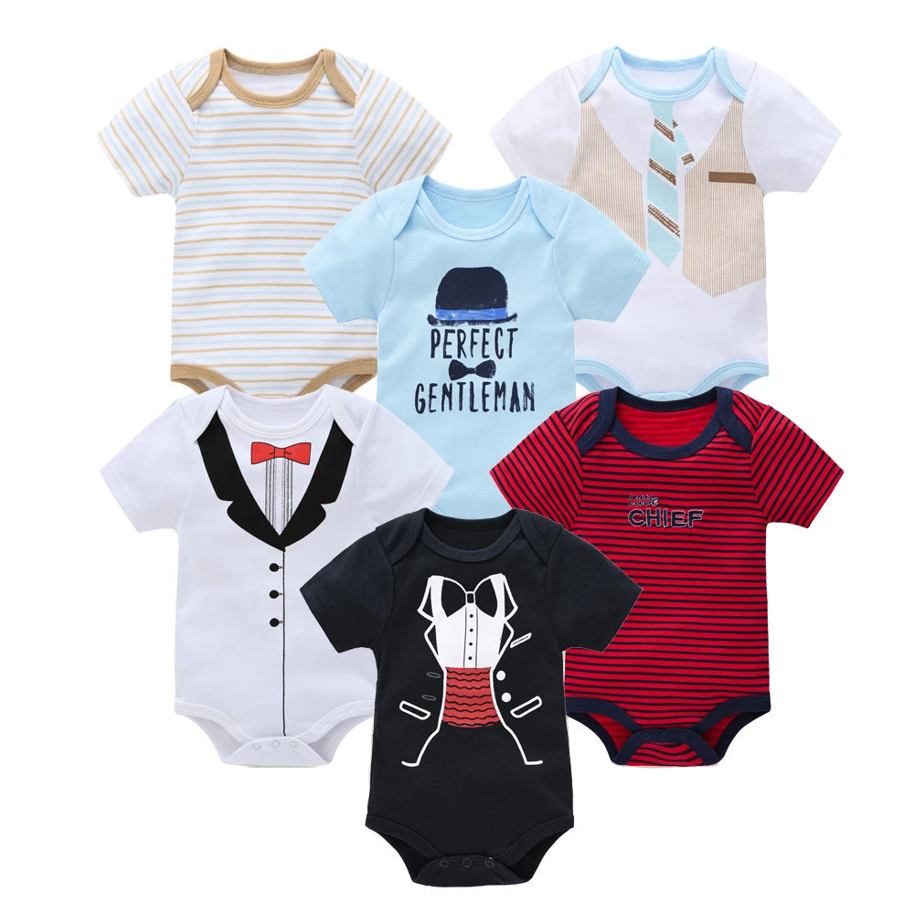 Kavkas Baby Girls Bodysuits 6 pcs/lot Summer Cotton Baby Clothes Short Sleeve Newborn body bebe 0-3 months Infant Clothing