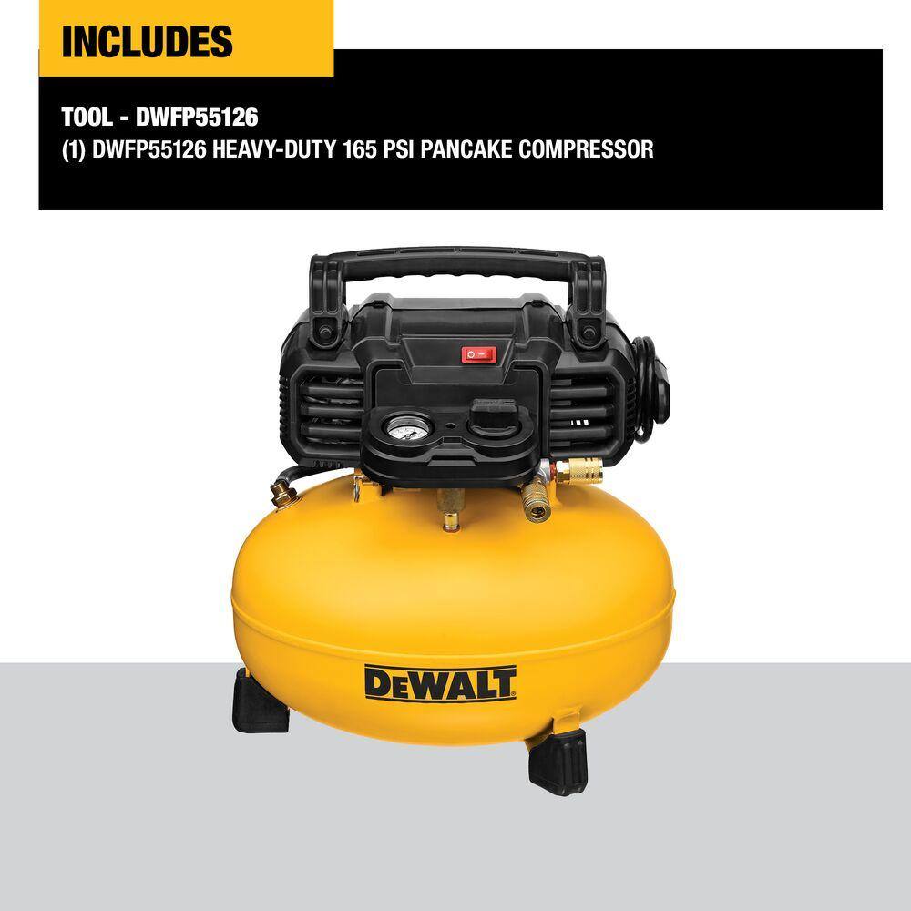 DEWALT DWFP55126 6 Gal. 165 PSI Electric Pancake Air Compressor