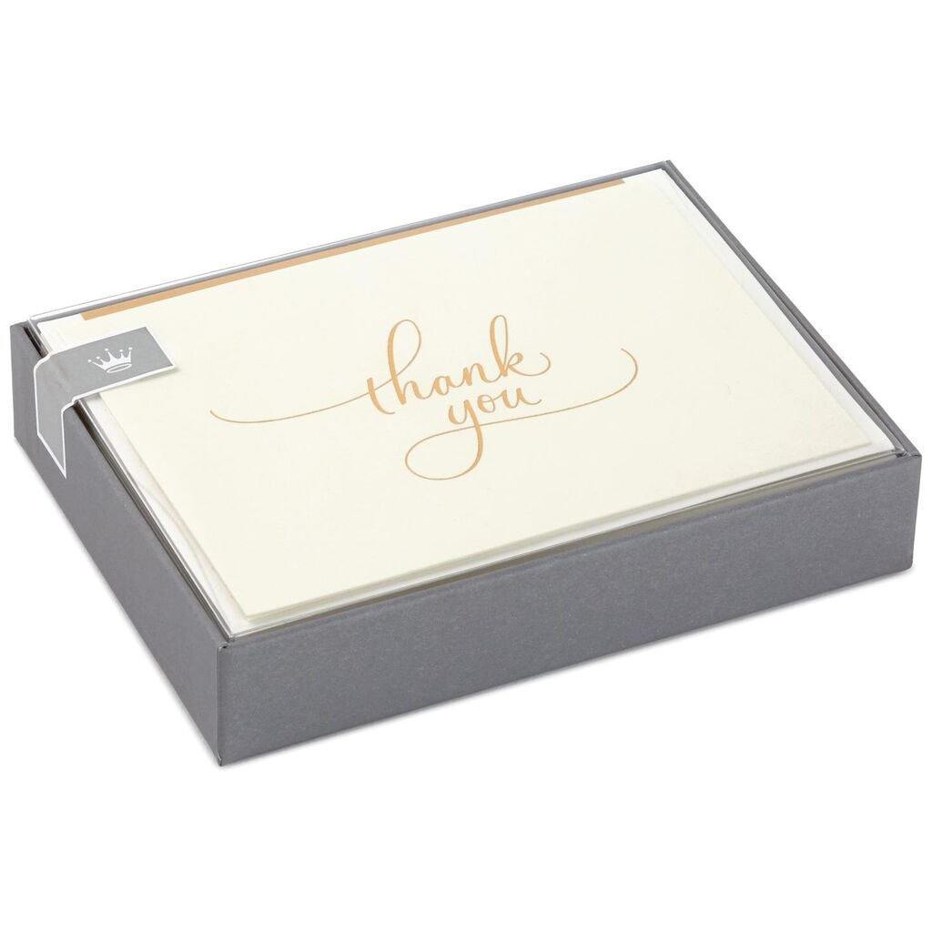 Hallmark  Gold Flourish Script Thank You Notes, Box of 10