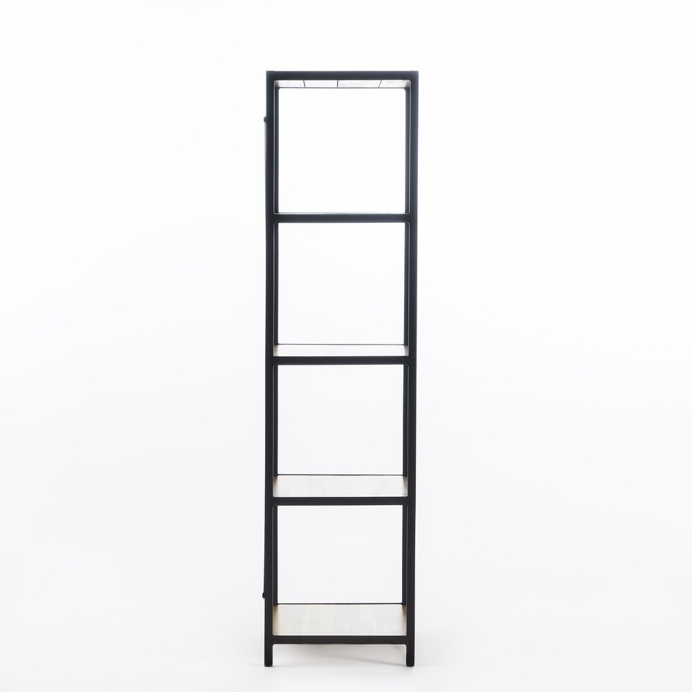 Roney Modern Industrial Acacia Wood/ Iron 4 tier Slim Bookcase by Christopher Knight Home   14.50\