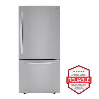 LG 33 in. W 26 cu. ft. Bottom Freezer Refrigerator w Multi-Air Flow and Smart Cooling in PrintProof Stainless Steel LRDCS2603S