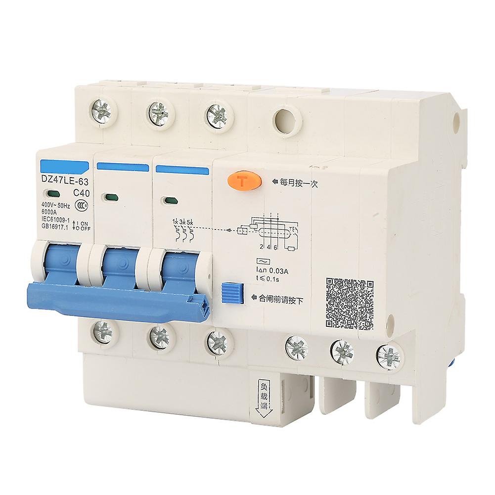 400v/40a Leakage Protection Switch Dz47le-63 C40 3p Current Circuit Breaker