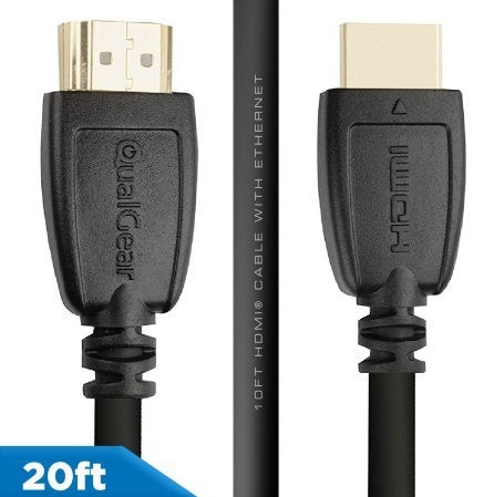 QualGear 20 Ft High Speed HDMI 20 cable with 24k Gold Plated Contact