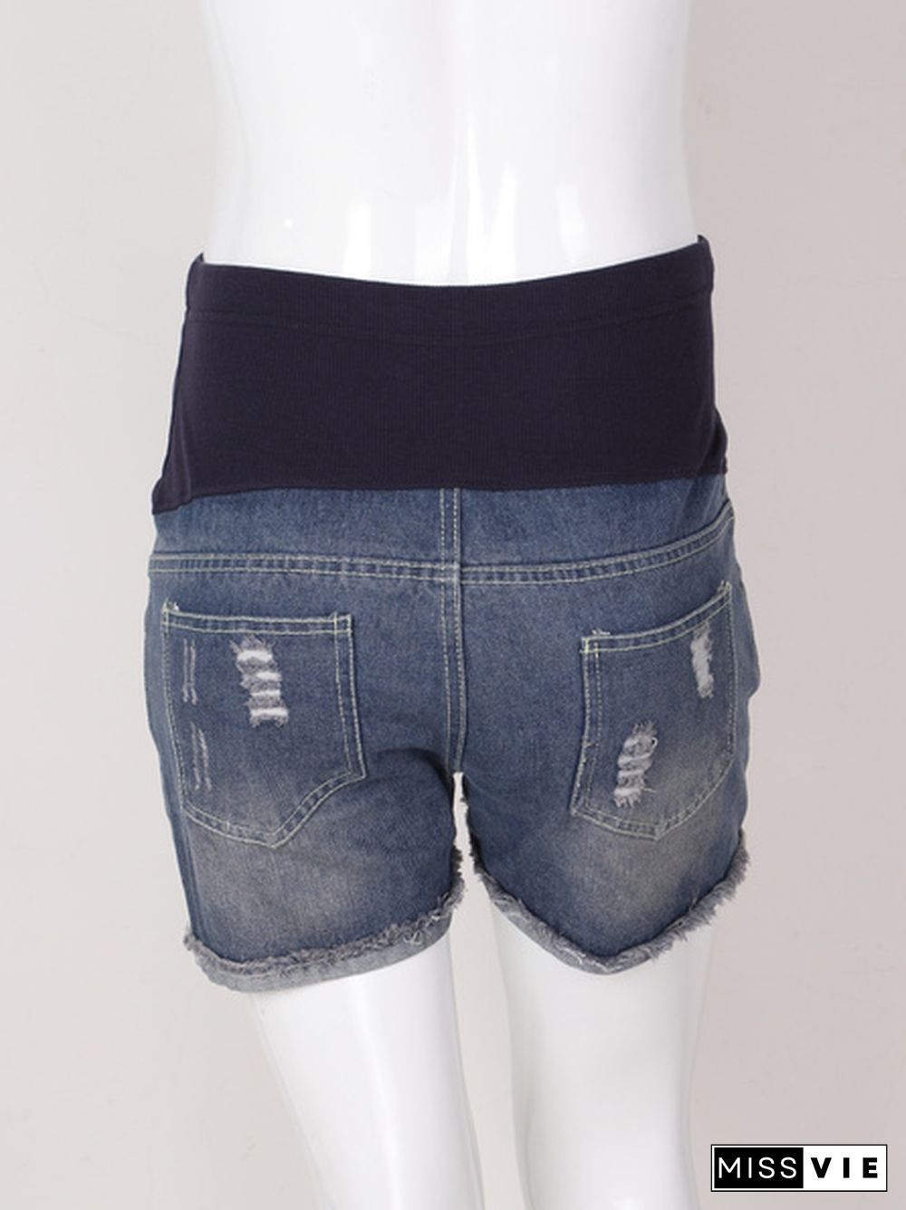 Women's Maternity Secret Fit Belly Adjustable Denim Jean Shorts