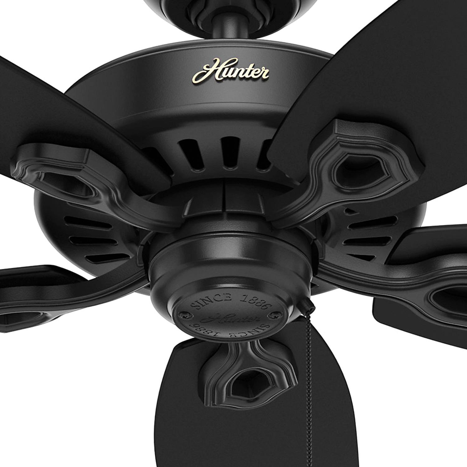 Hunter 52 Builder Matte Black Ceiling Fan with Pull Chain