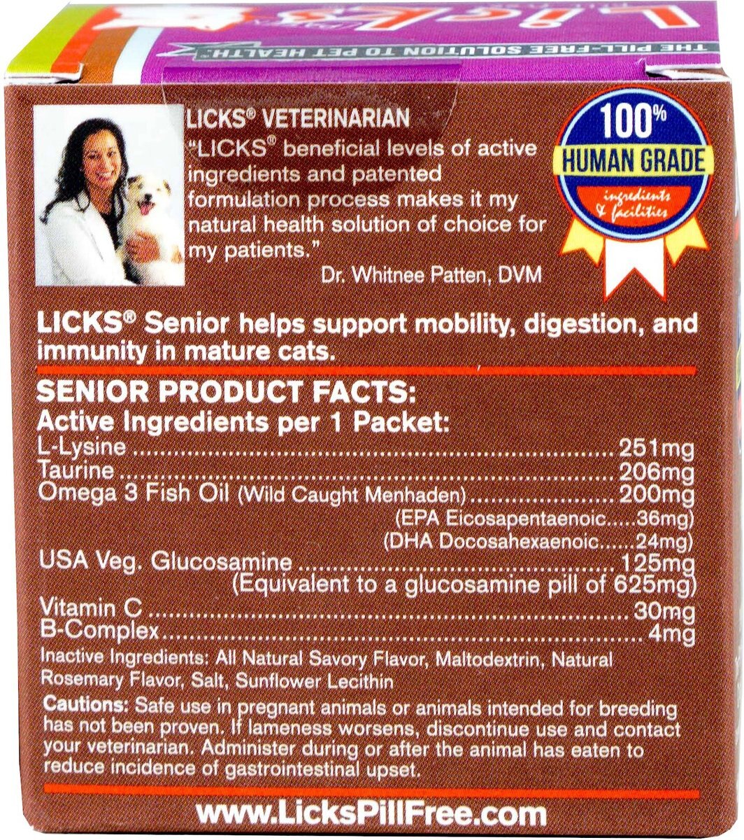 Licks Pill-Free SENIOR Mobility + Long-Term Health Support Senior Cat Supplement