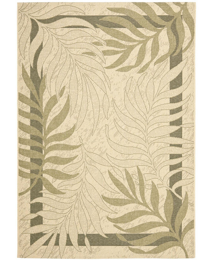 Safavieh Courtyard CY7836 Cream and Green 6'7 x 9'6 Outdoor Area Rug