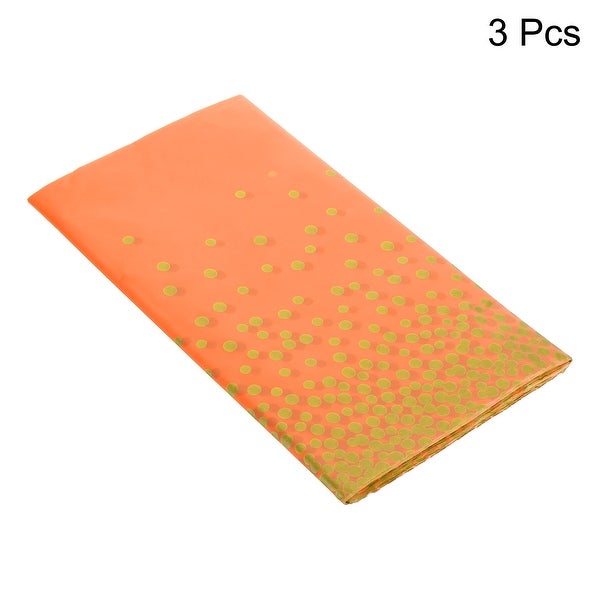 3Pcs Orange Disposable Plastic Tablecloth 54