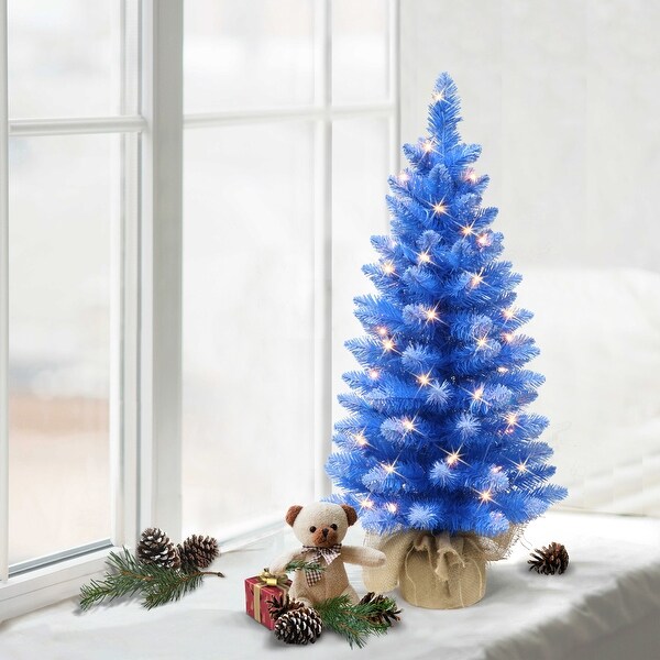 Puleo International 3 ft. Prelit Fashion Blue Artificial Christmas Tree