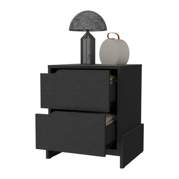 Ralston 2 Drawer Nightstand in Black B062111738