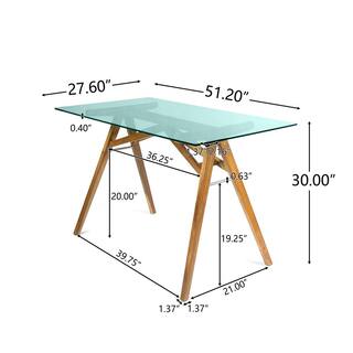 Noble House 51 in. Rectangular Natural Writing Desk 13987