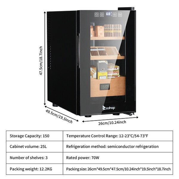 150 Cigar Cooler Humidor with Hygrometer