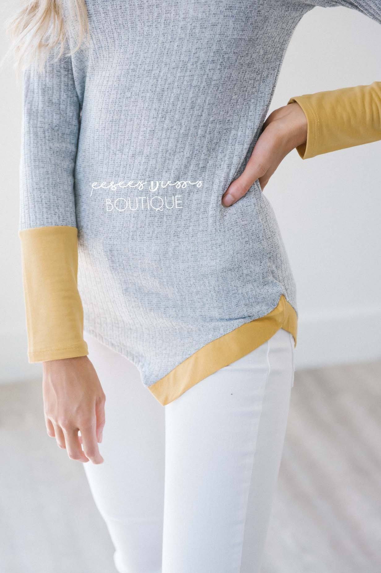 Mustard Trim Thermal Top