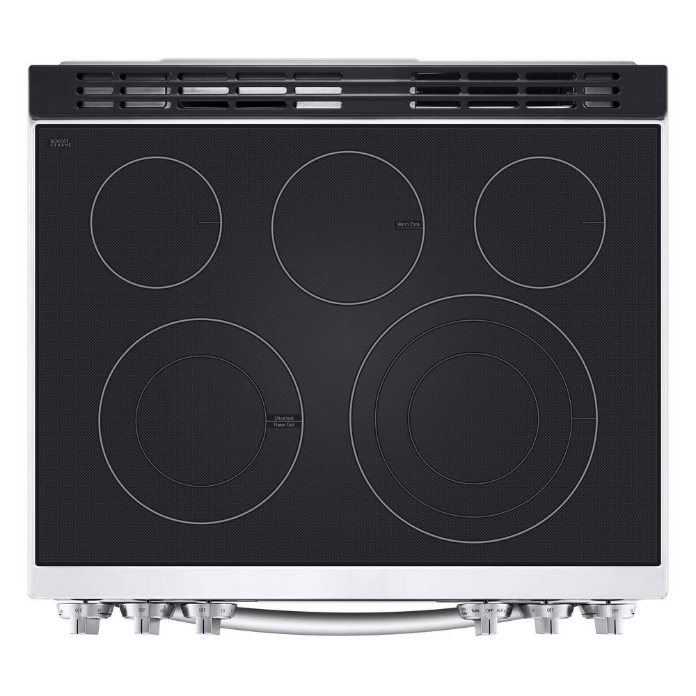 LG 6.3 cu. ft. Slide-in Electric Range with EasyClean Instaview and Air Fry in Printproof Stainless Steel LSEL6335F