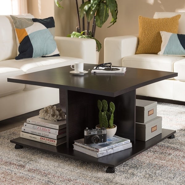 Urban Designs Suzanna Wooden Coffee Table in Wenge Brown Finish - wood