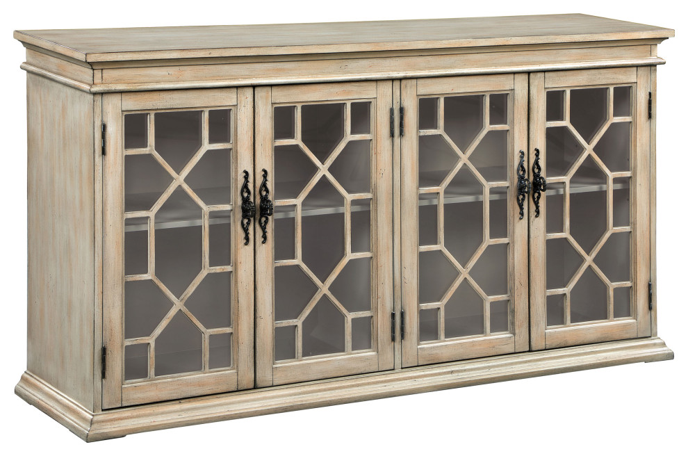 Kiara Glass Door Accent Cabinet Light Honey   Modern   Accent Chests And Cabinets   by Modon  Houzz