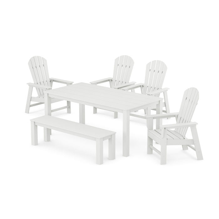 Polywood South Beach 6-Piece Parsons Dining Set with Bench PWS2314-1