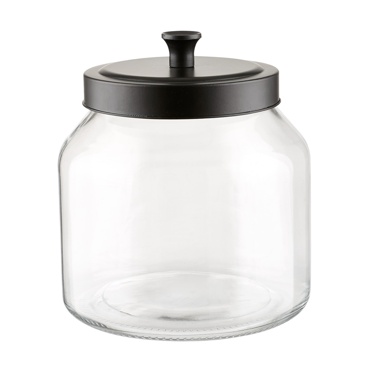 Glass Canisters with Matte Black Lids