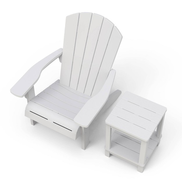 Outdoor Adirondack 2 Tier Side Table White Keter