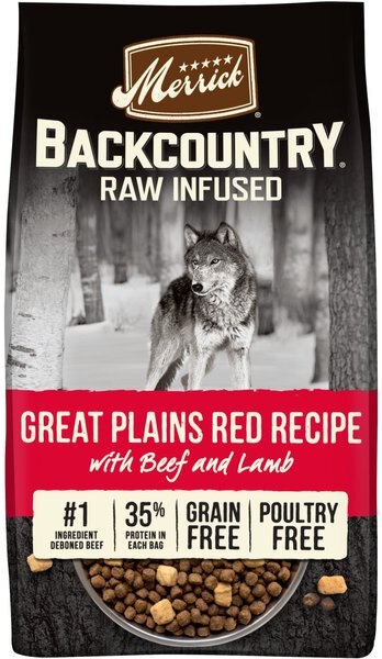 Merrick Backcountry Raw Infused Grain Free Great Plains Red Recipe Freeze Dried Dog Food