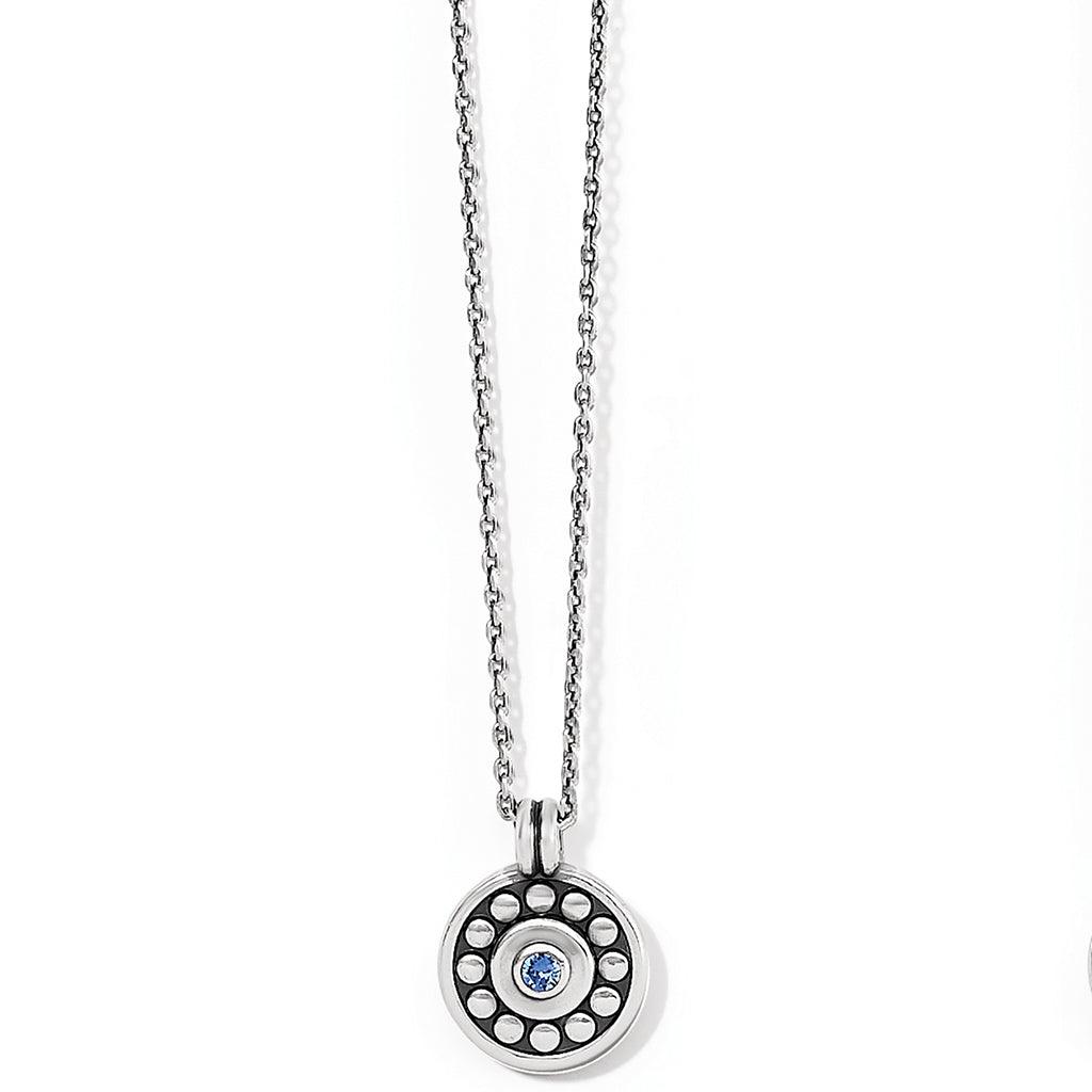 Brighton  Pebble Dot Medali Petite Reversible Necklace in Sapphire (September)