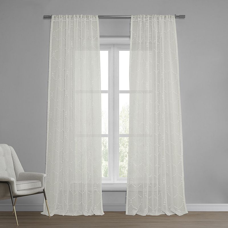 EFF Marseille Shell Patterned Sheer Curtain