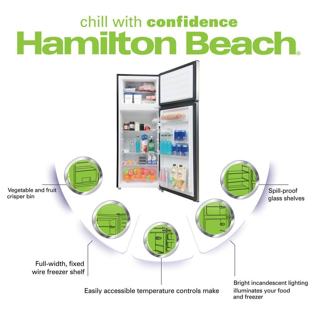 Hamilton Beach 7.5 cu. ft. Top Freezer Refrigerator in Stainless Steel Design HBFR7500