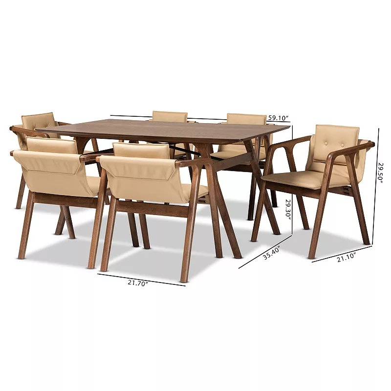 Baxton Studio Marcena Dining 7-piece Set