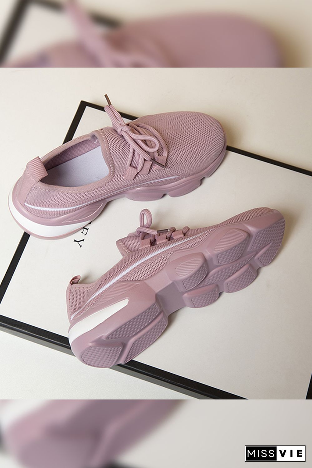 Seamless Lacing Slip On Sneakers