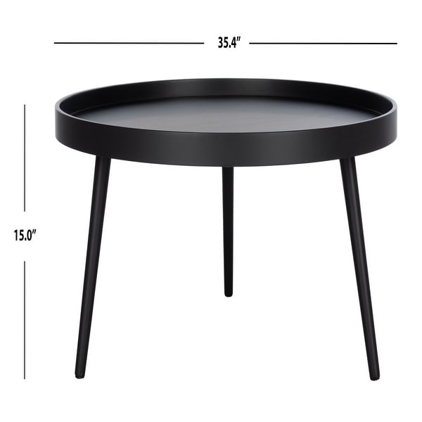 Fritz Modern Round Tray Top Coffee Table， Black