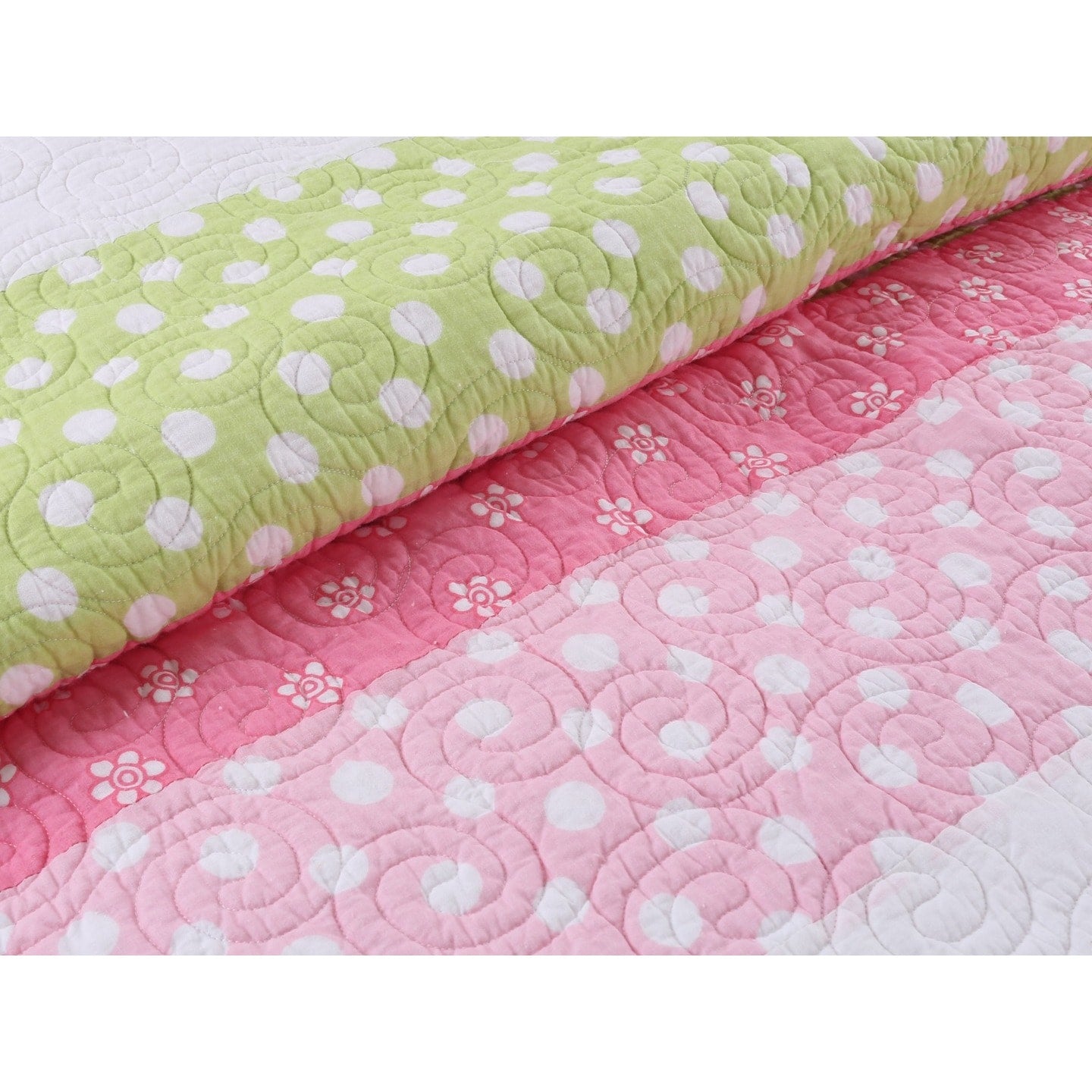 Cozy Line Home Fashion Pink Ladybug Reversible Quilt Set