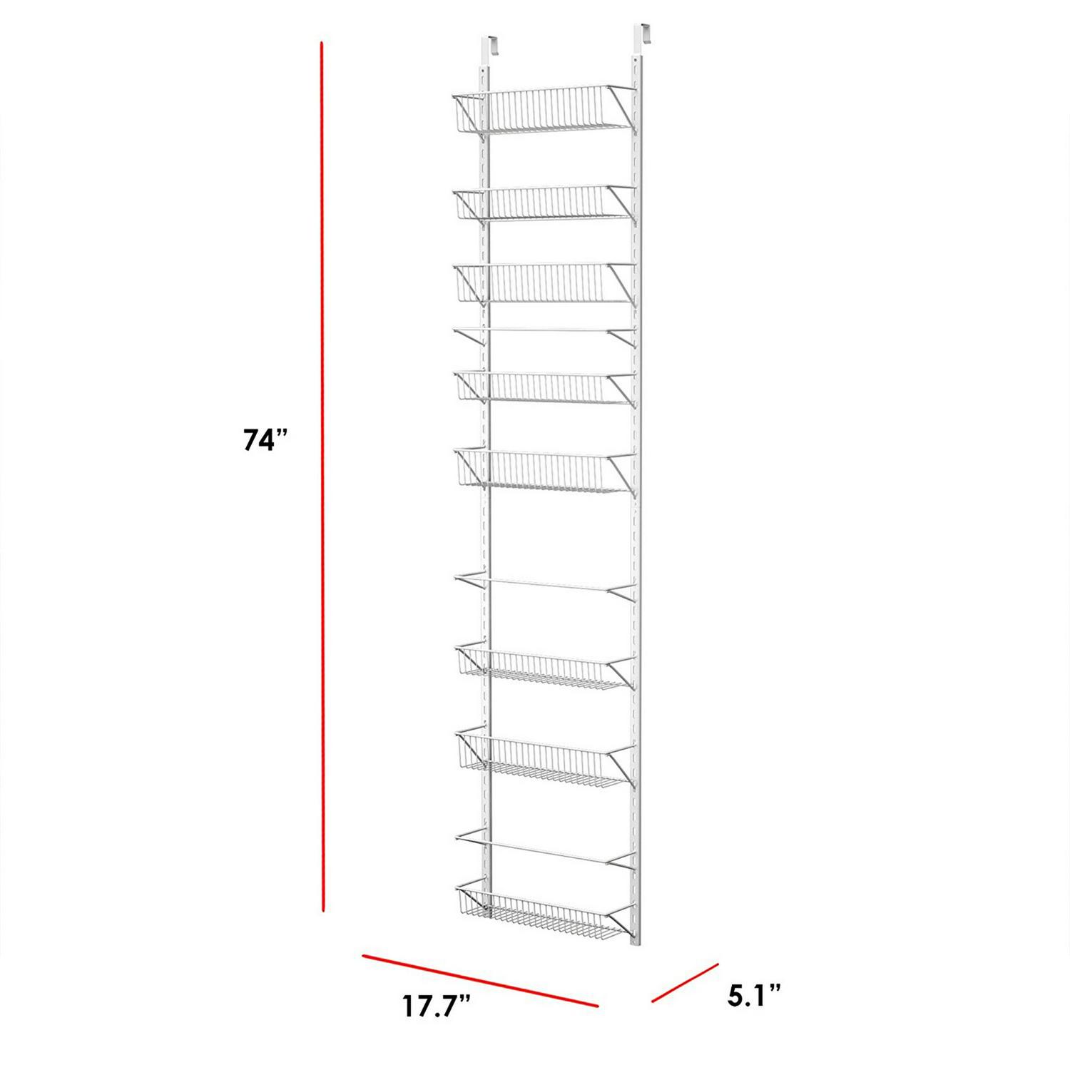 Home-Complete Over-the-Door White Metal Kitchen Storage Spice Shelves