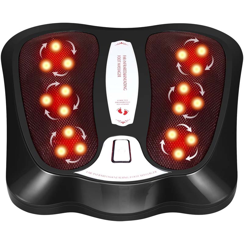 3-in-1 Electric Foot Massager, Foot Back Leg Kneading Shiatsu Massage Machine, Foot Warmer with Infrared Heating & 18 Massage Nodes