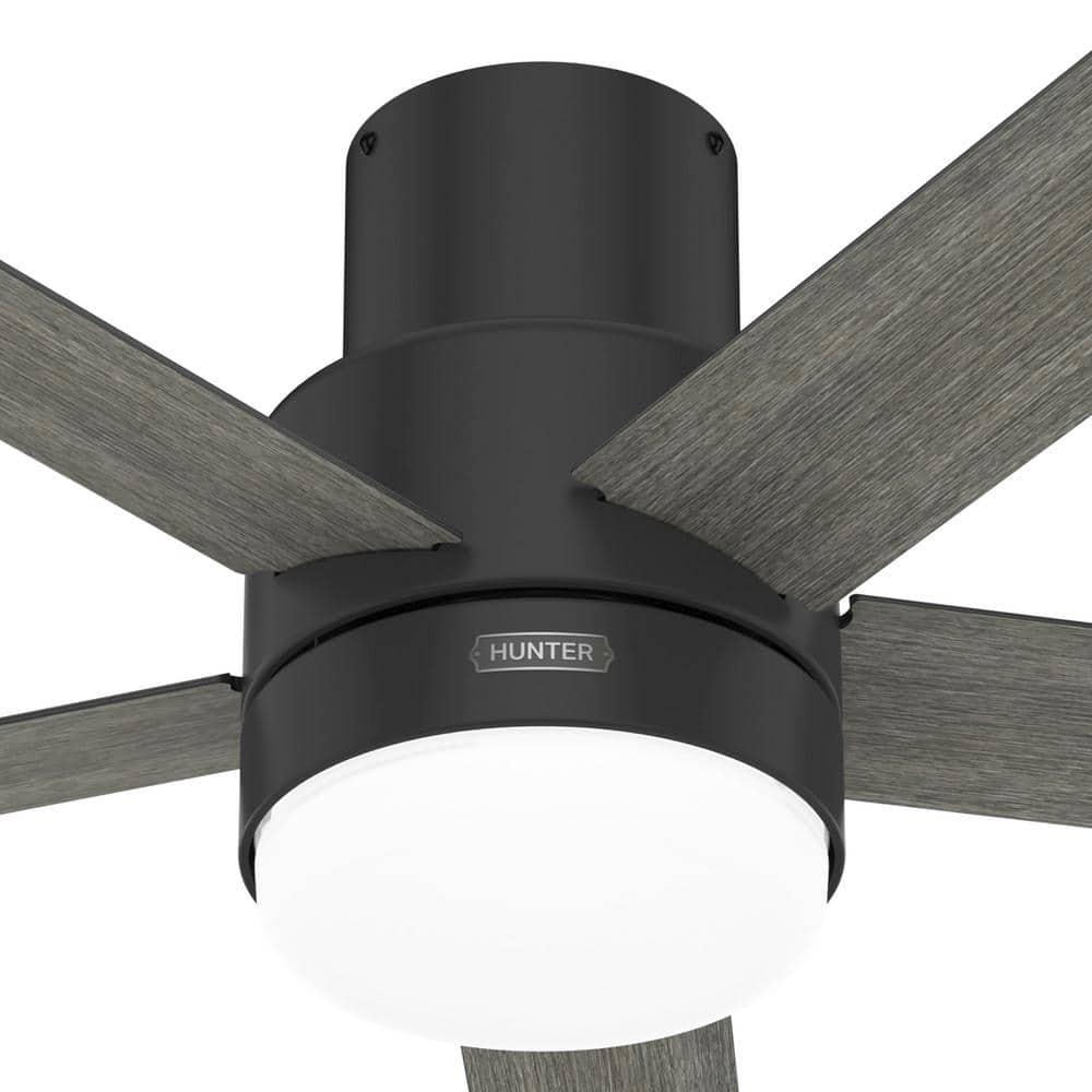 Hunter Irvine 52 in Indoor Matte Black Ceiling Fan with Remote and Light Kit