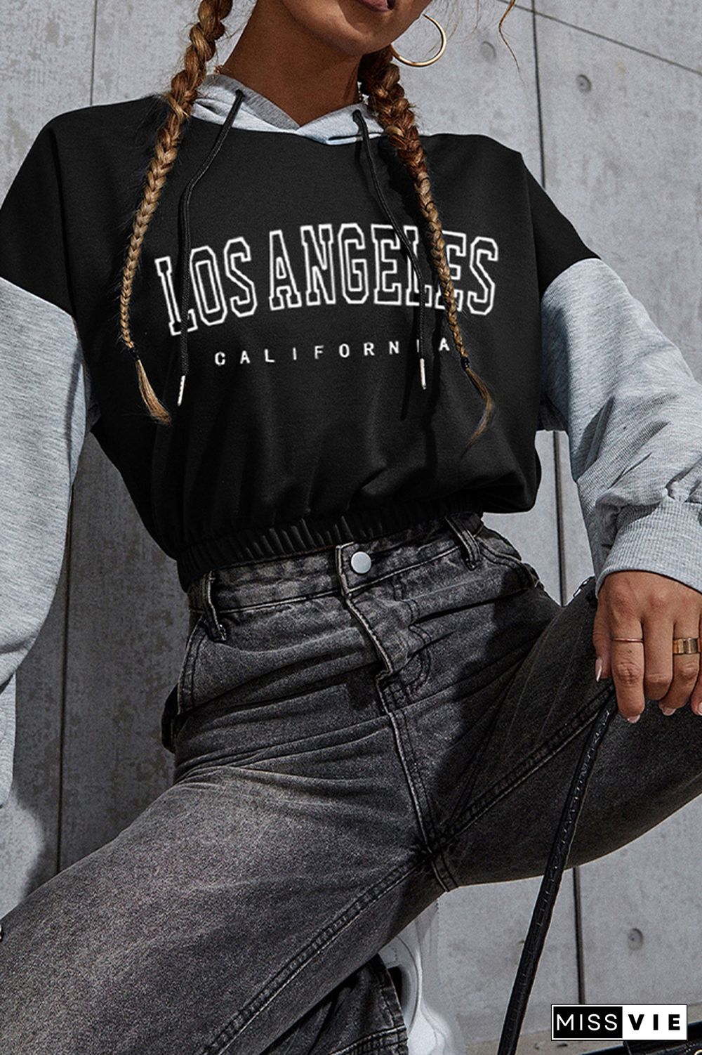 Los Angeles Print Short Length Hoodies