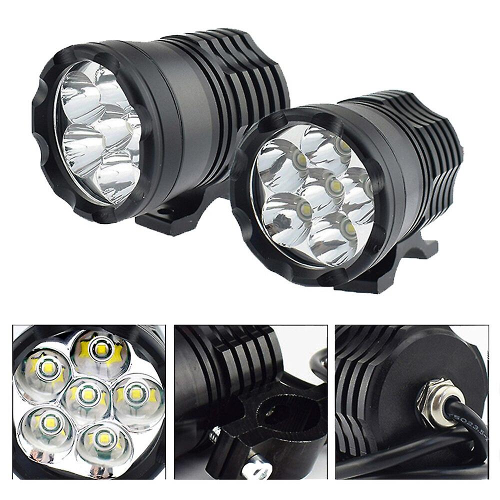 1 Pair 12v 60w Motorcycle Led Auxiliary Light Driving Spot Head Lamp Fog Light 6000k Motorbike Headlight