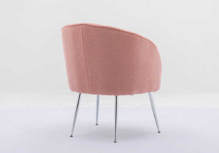 Teddy Fabric Accent Armchair With Electroplated Chrome Legs   Midcentury   Armchairs And Accent Chairs   by Miron Demid LLC  Houzz