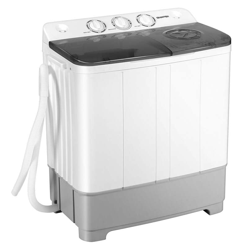 22 LBS 2-in-1 Portable Washing Machine with Drain Pump, Twin Tub Top Load Washer Dryer Combo for RV Apartment