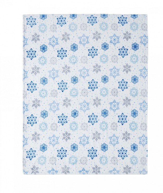 Kate Aurora Holiday Living Blue amp Silver Christmas Snowflakes Accent Throw Blanket 50 In W X 60 In L