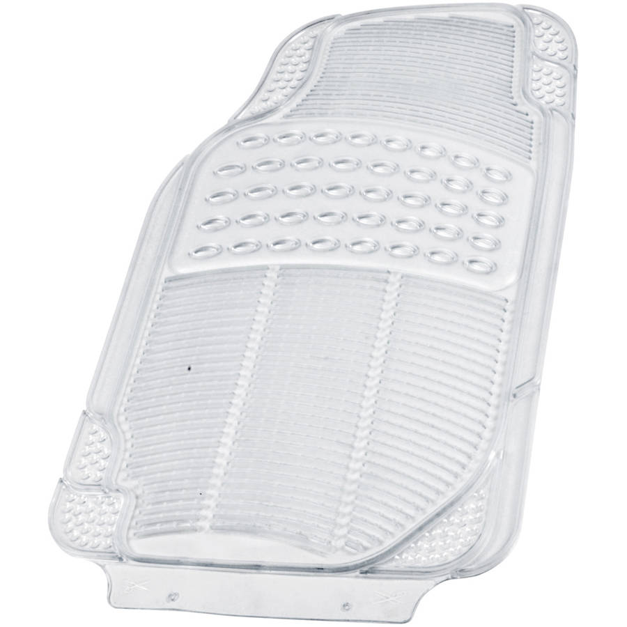 BDK Clear Car Floor Mats， 4 Pieces Set Trimmable to Fit Semi Custom