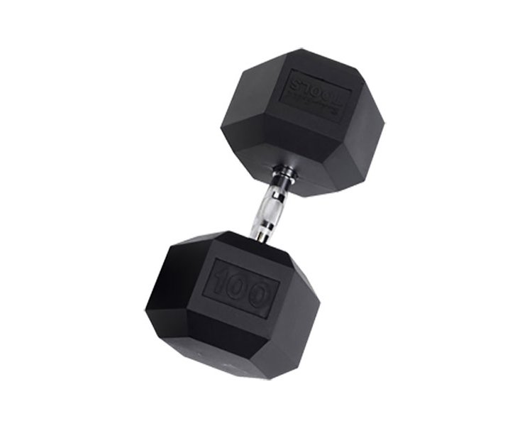 Body-Solid 100 lb Rubber Coated Hex Dumbbell (Each)