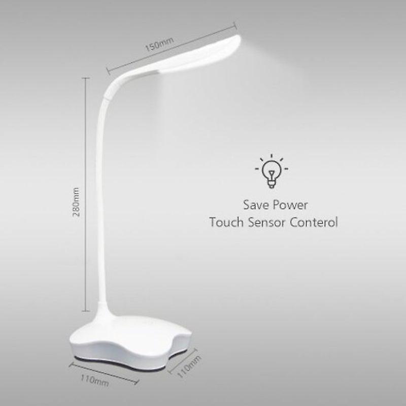 Led Desk Lamp Touch Usb 3 Level Dimmable Table Study Reading Light White