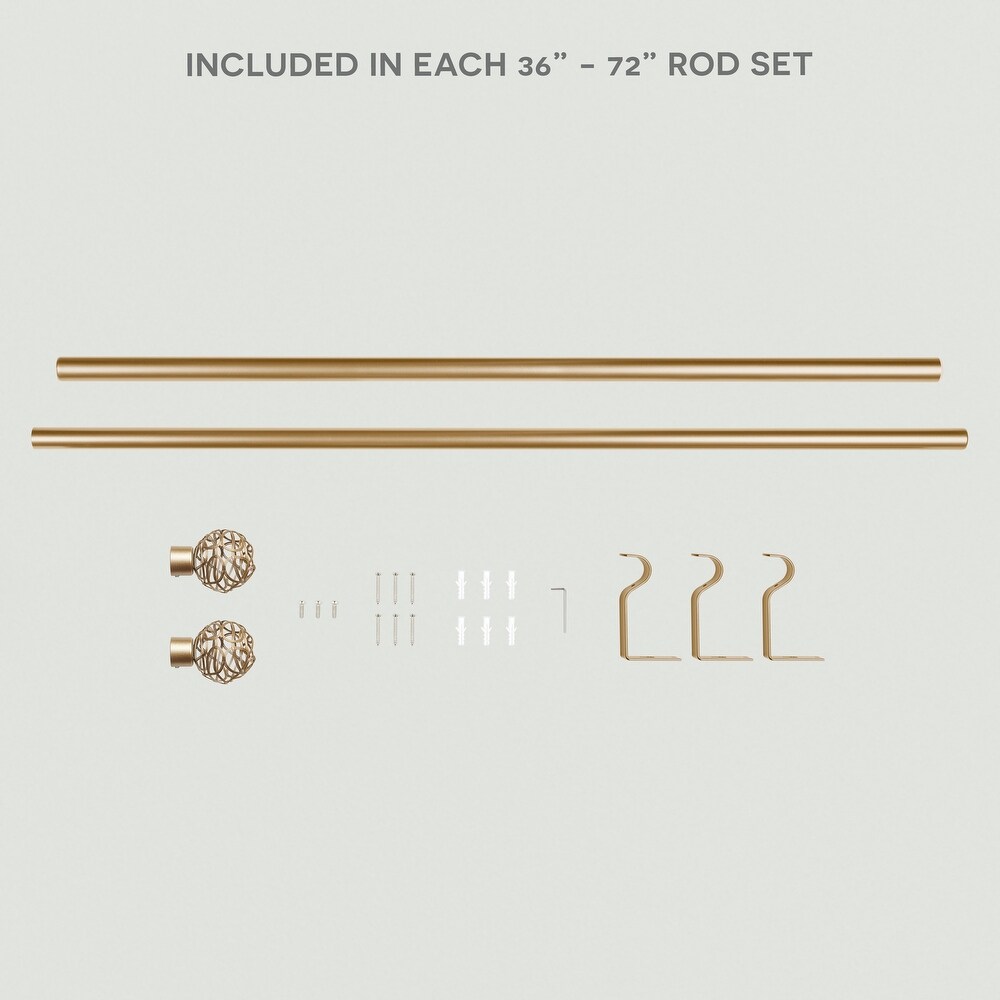 ATI Home Curtains Catherine Curtain Rod and Finial Set