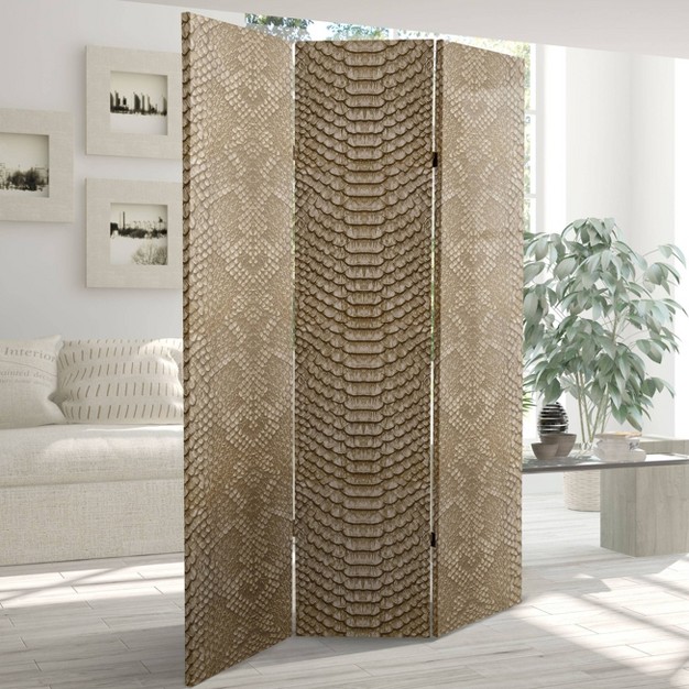 Double Sided Snake Print Canvas Room Divider Oriental Furniture